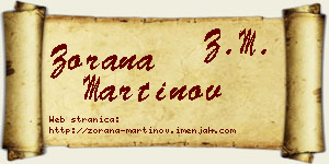 Zorana Martinov vizit kartica